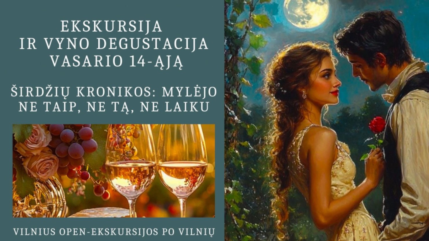 Ekskursija ir vyno degustacija vasario 14-ąją "Širdžių kronikos: mylėjo ne taip, ne tą ir ne laiku"